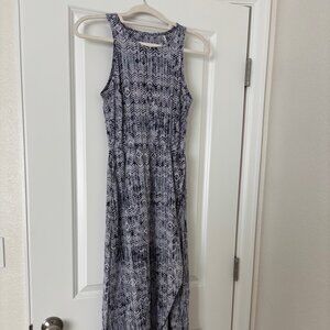 Toad & Co Sunkissed Maxi Dress - Size XS - Blue Pattern VGUC